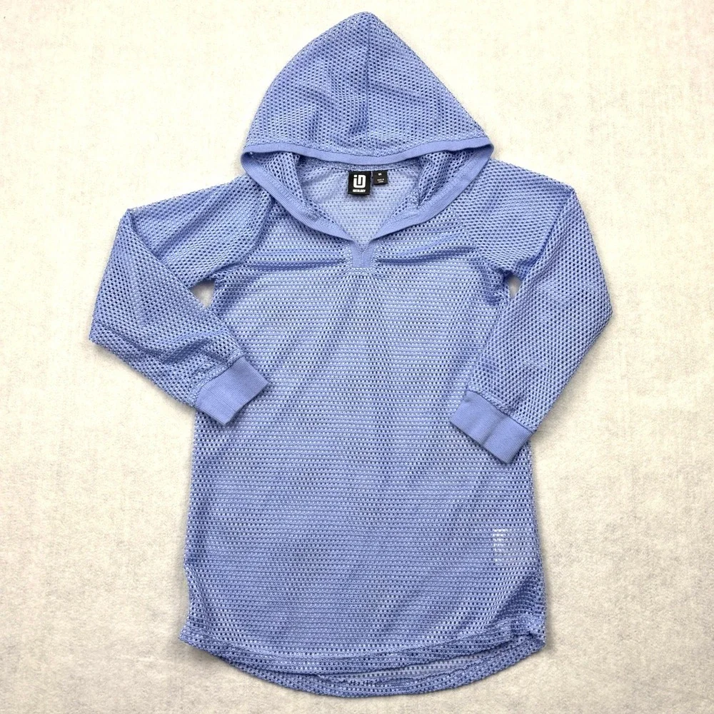 Ideology Girls Periwinkle Blue Mesh Long Sleeve Pullover Hoodie Size 6X Active